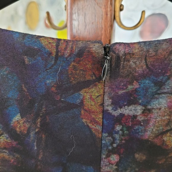 SOLD - Freda's Dark Floral Print Dress US 6 - Picture 8 of 9